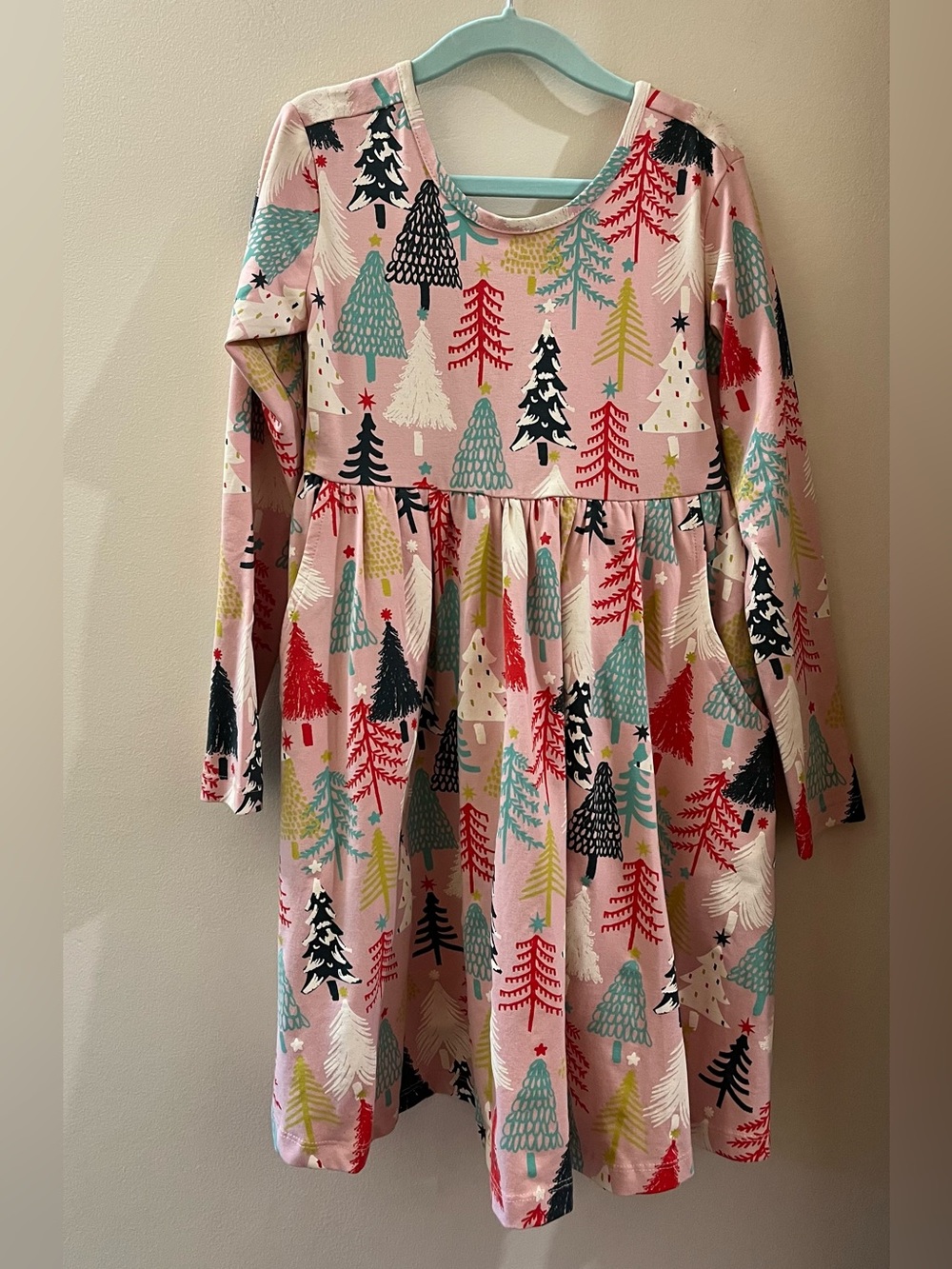 Hanna Andersson Pink Holiday Tree Dress